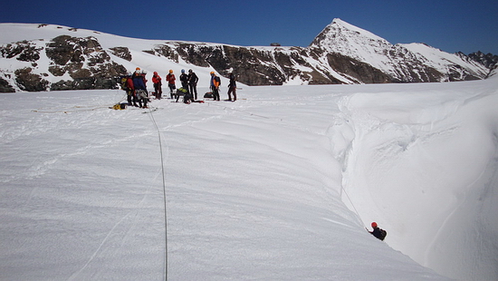 Ledeniški tečaj Grossglockner - reševanje iz razpok